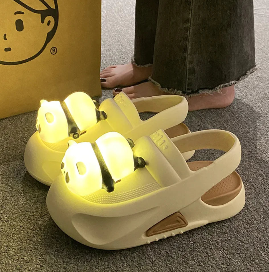 2024 Cute Panda Lamp Light Slippers for Women - Funny Summer Sandals