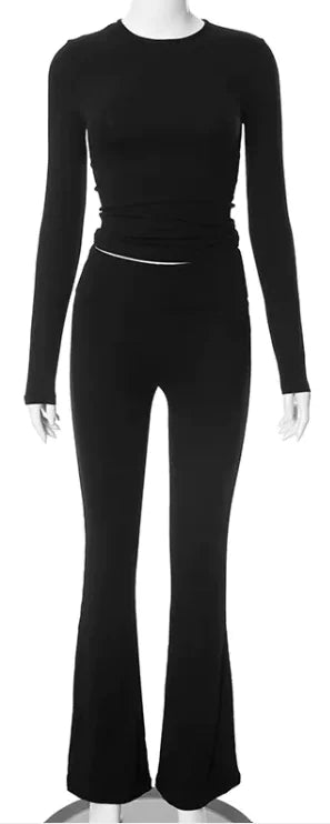 Women's Long Sleeve Smart Trousers Two-piece Suit