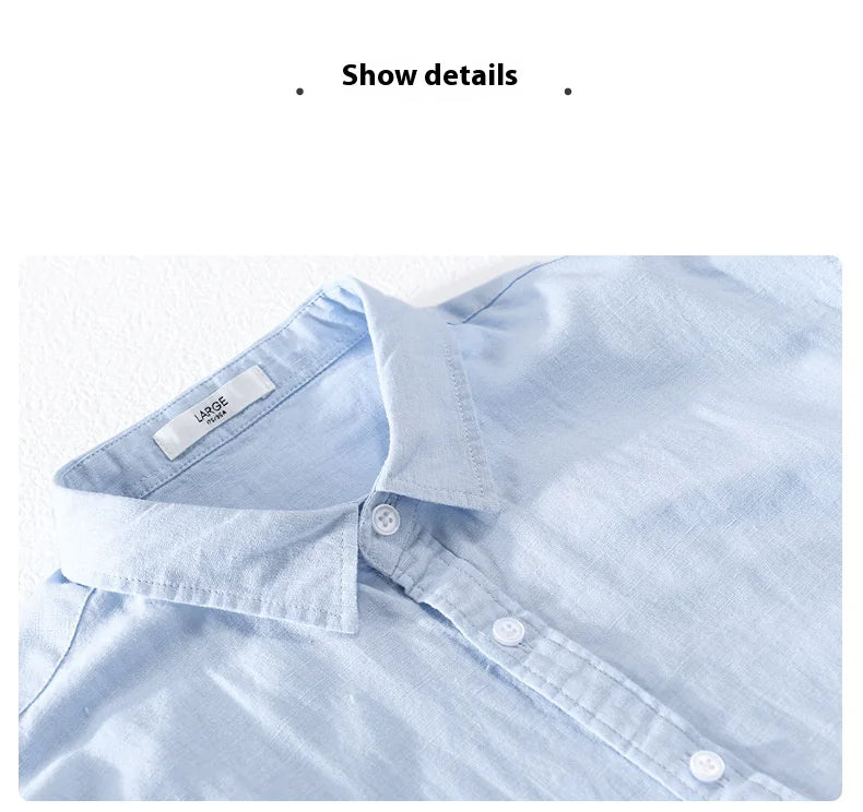 Men's Cotton-Linen Long Sleeve Shirt