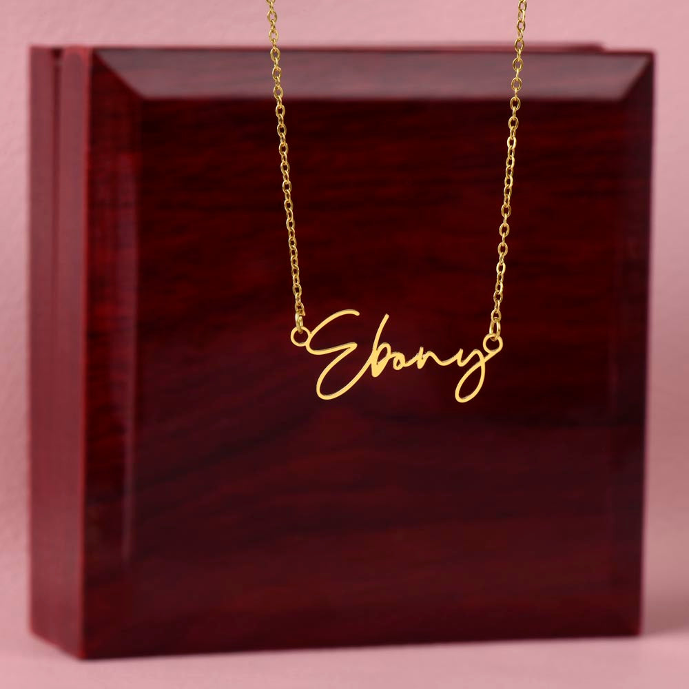 Signature Name Necklace - For Daughter From Mom