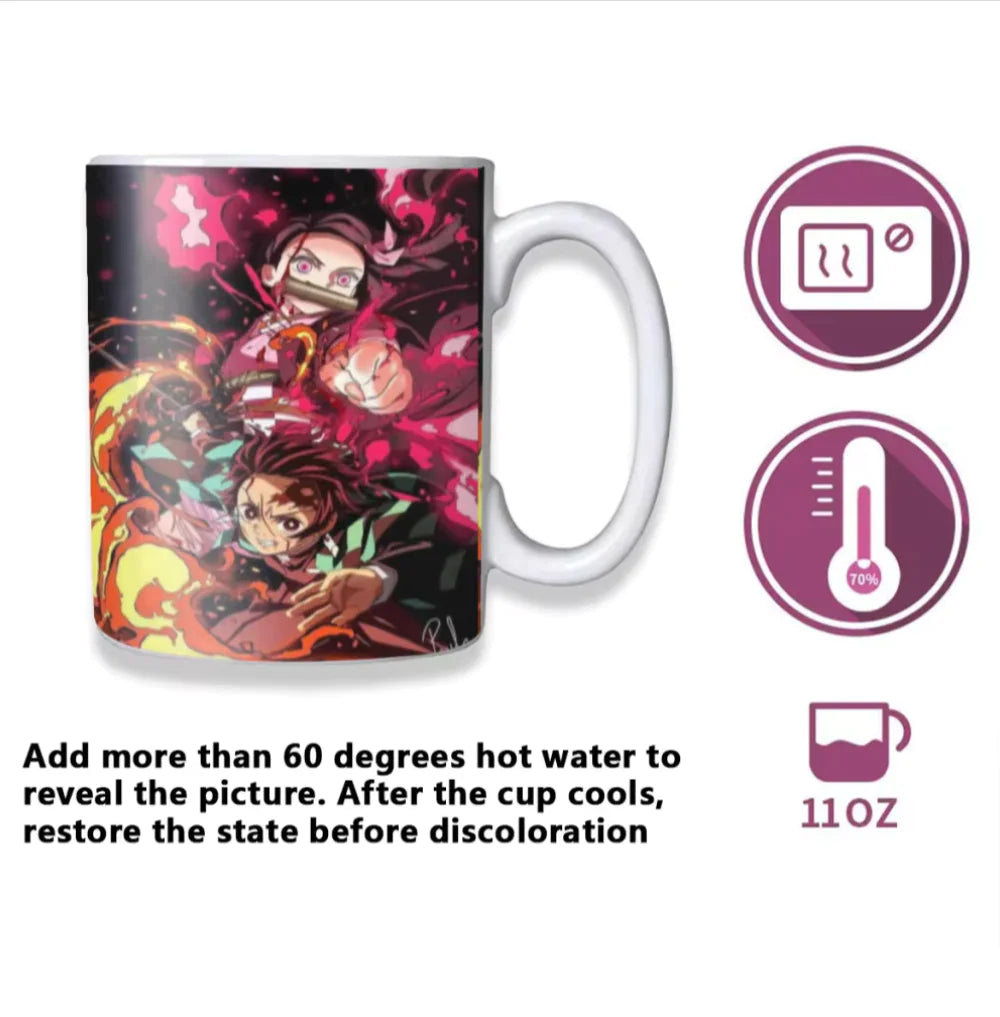 Color-Changing Demon Slayer Anime Coffee Mugs – Unique Gifts for Fans!